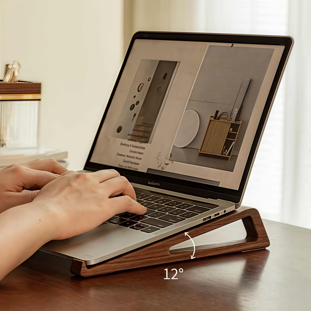 Laptop Accessories Design - Supporto portatile pieghevole in legno per